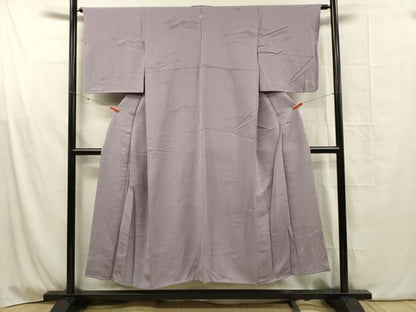 平和屋着物■上質な色無地　亀甲霞地紋　薄葡萄色　正絹　逸品　DABG1793ya