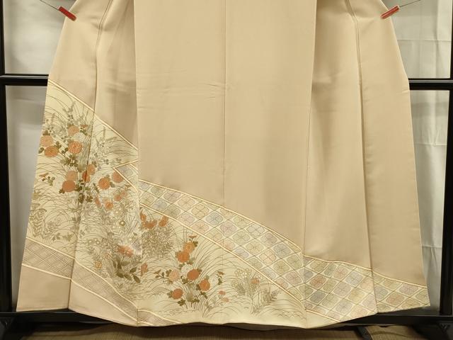 平和屋着物■豪華色留袖　駒刺繍　草花文　金彩　正絹　逸品　DABG1804ya