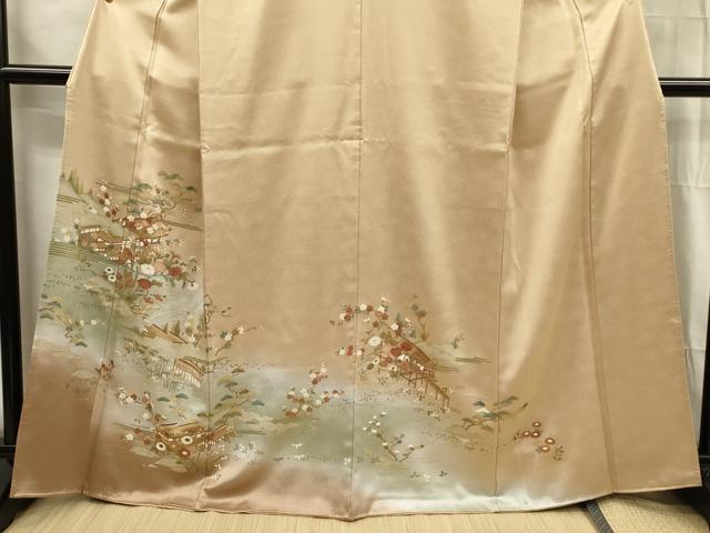 平和屋着物■豪華色留袖　風景花文　枝梅　暈し染め　金彩　正絹　逸品　DABG1805ya