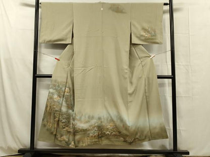 平和屋着物■訪問着　風景文　暈し染め　金銀彩　正絹　逸品　DABG1815ya