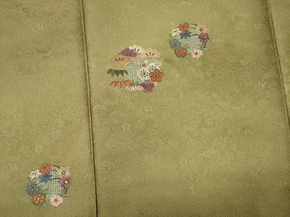 平和屋着物■中国三大刺繍　スワトウ刺繍　汕頭刺繍　総刺繍　色留訪問着　草花丸文　暈し染め　正絹　逸品　DABG1822ya