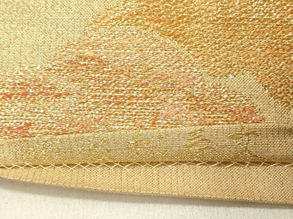 平和屋着物◎六通柄袋帯　佐賀つづれ　琳派松寿文　金糸　正絹　逸品　DABG1849ya