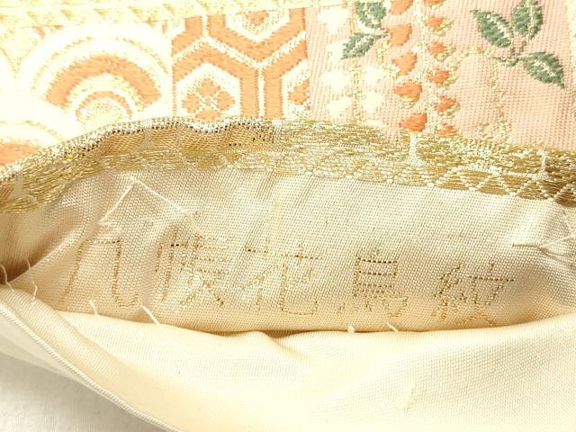 平和屋着物◎六通柄袋帯　唐織　几帳花鳥紋　金糸　正絹　逸品　DABG1875ya