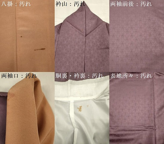 平和屋着物■上質な色無地　毘沙門亀甲地紋　葡萄鼠色　正絹　逸品　DABG1919ya