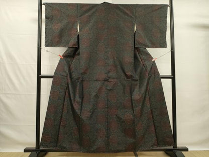 平和屋着物■本場大島紬　洋花唐草文　正絹　逸品　未使用　DABG1928ya