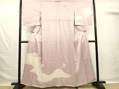 平和屋着物■訪問着　刺繍　杢目絞り　花車文　銀糸　正絹　逸品　DABG1981ya