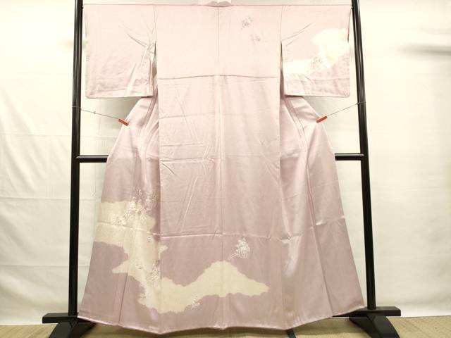 平和屋着物■訪問着　刺繍　杢目絞り　花車文　銀糸　正絹　逸品　DABG1981ya