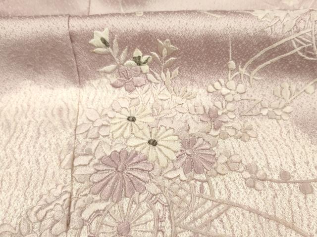 平和屋着物■訪問着　刺繍　杢目絞り　花車文　銀糸　正絹　逸品　DABG1981ya
