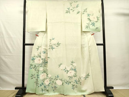 平和屋着物■訪問着　刺繍　花鳥文　暈し染め　金糸　正絹　逸品　DABG1983ya