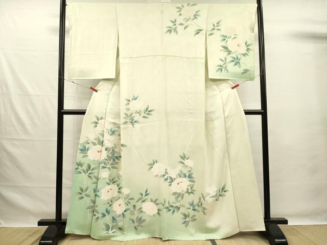 平和屋着物■訪問着　刺繍　花鳥文　暈し染め　金糸　正絹　逸品　DABG1983ya