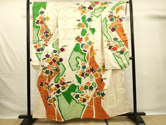平和屋着物■豪華振袖　駒刺繍　絞り　枝梅　金彩　正絹　逸品　DABG1992ya