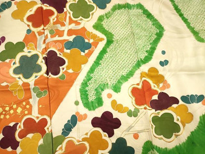 平和屋着物■豪華振袖　駒刺繍　絞り　枝梅　金彩　正絹　逸品　DABG1992ya
