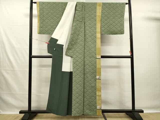 平和屋着物■訪問着　切嵌　辻が花　雪芝青海波　正絹　逸品　DABG1993ya