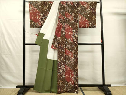 平和屋着物■上質な小紋　吉祥草花文　金彩　正絹　逸品　DABG1996ya