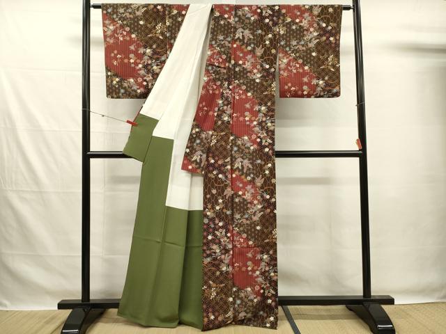 平和屋着物■上質な小紋　吉祥草花文　金彩　正絹　逸品　DABG1996ya