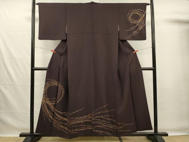 平和屋着物■訪問着　枝葉文　金彩　正絹　逸品　DABG2000ya