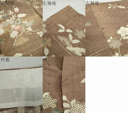 平和屋着物▽染織の名門　しょうざん  生紬　訪問着　単衣　風景草花文　正絹　逸品　未使用　DABG2002ud