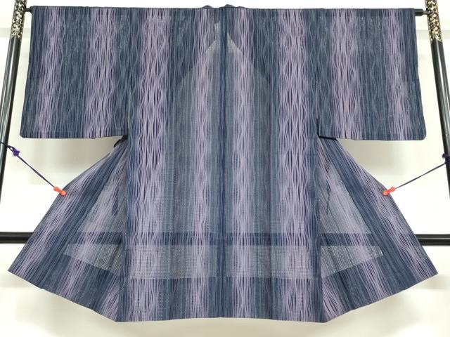平和屋着物▽道行コート　スリーシーズン　春夏秋　塵除け　変わり縞　正絹　逸品　DABG2004ud
