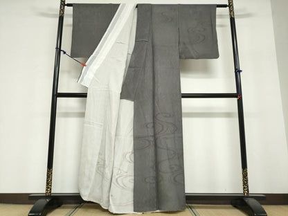 平和屋着物▽訪問着　無双　紗×絽　流水文　正絹　逸品　DABG2006ud