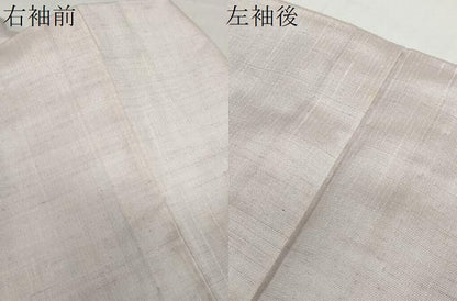 平和屋着物▽上質な紬　単衣　草花文　正絹　逸品　DABG2010ud