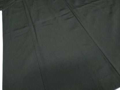 平和屋着物●男性　黒紋付　長羽織セット　羽裏：一富士二鷹三茄子　キングサイズ　正絹　逸品　DABG2098ud