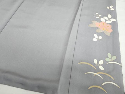 平和屋着物●訪問着　駒刺繍　道長草花文　暈し染め　金彩　正絹　逸品　DABG2105ud
