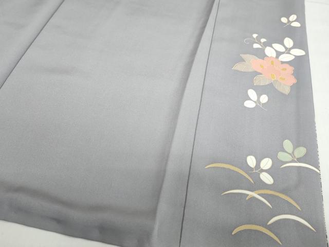 平和屋着物●訪問着　駒刺繍　道長草花文　暈し染め　金彩　正絹　逸品　DABG2105ud