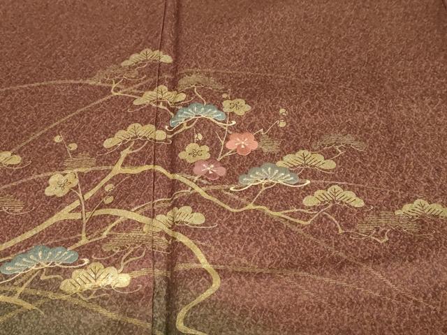 平和屋着物●訪問着　刺繍　草花文　暈し染め　金彩　正絹　逸品　DABG2106ud
