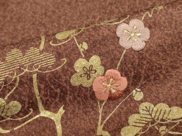 平和屋着物●訪問着　刺繍　草花文　暈し染め　金彩　正絹　逸品　DABG2106ud