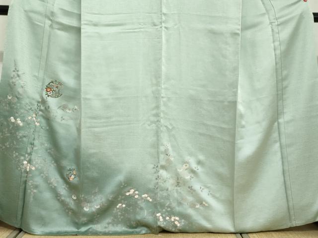平和屋着物●訪問着　刺繍　草花丸文　暈し染め　銀彩　ますいわ屋扱い　正絹　逸品　DABG2107ud