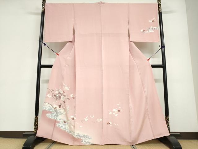 平和屋着物●訪問着　友禅　花鳥文　暈し染め　正絹　逸品　DABG2108ud
