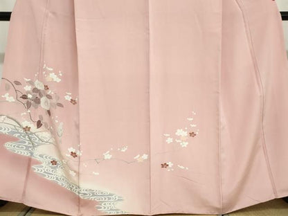 平和屋着物●訪問着　友禅　花鳥文　暈し染め　正絹　逸品　DABG2108ud