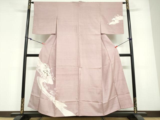 平和屋着物●訪問着　紬地　鹿の子草花文　やまと誂製　正絹　逸品　未使用　DABG2113ud