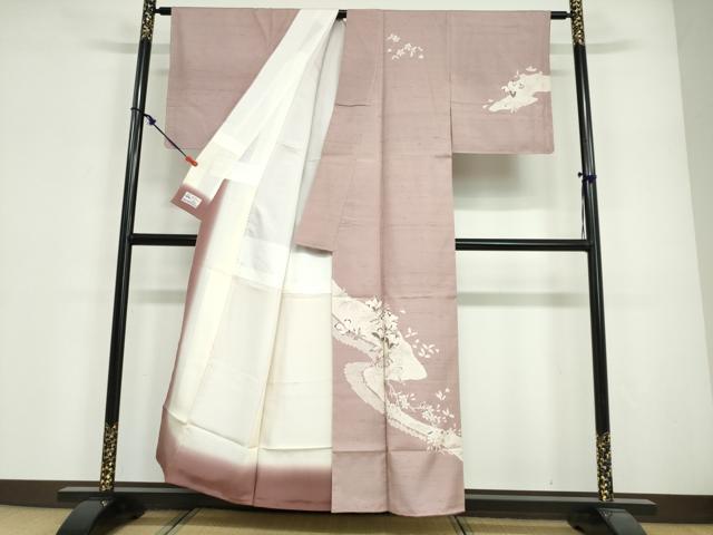 平和屋着物●訪問着　紬地　鹿の子草花文　やまと誂製　正絹　逸品　未使用　DABG2113ud