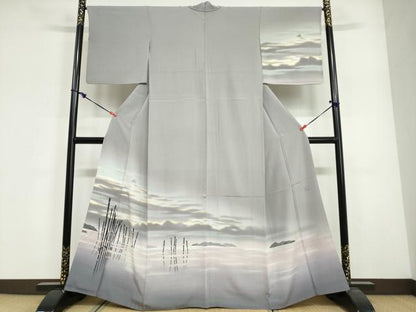 平和屋着物●染色作家　青野保夫　訪問着　風景文　暈し染め　正絹　逸品　DABG2120ud