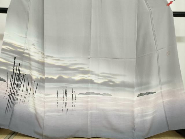 平和屋着物●染色作家　青野保夫　訪問着　風景文　暈し染め　正絹　逸品　DABG2120ud