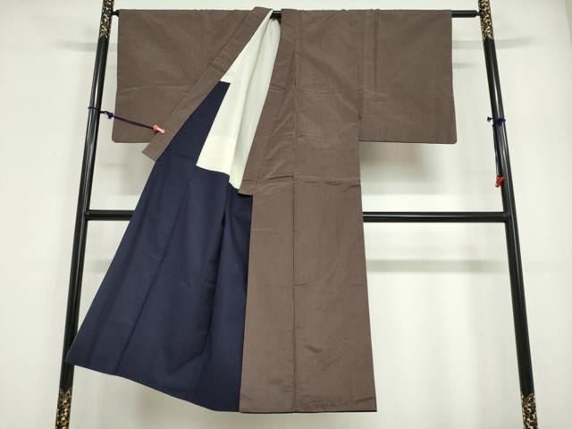 平和屋着物●男性　お召　縞　正絹　逸品　DABG2122ud