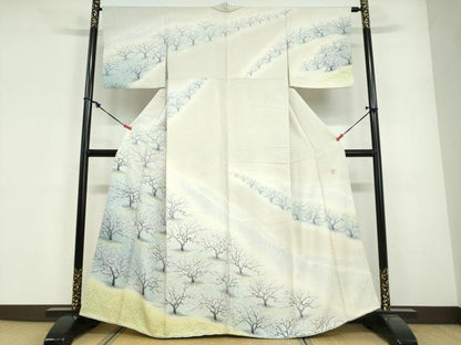 平和屋着物●訪問着　作家物　樹林文　金彩　正絹　逸品　DABG2125ud