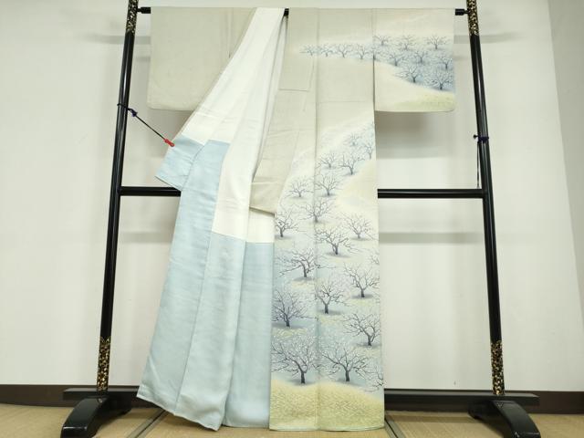 平和屋着物●訪問着　作家物　樹林文　金彩　正絹　逸品　DABG2125ud