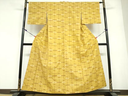 平和屋着物●上質な紬　絣文様　伊勢丹扱い　正絹　逸品　DABG2135ud