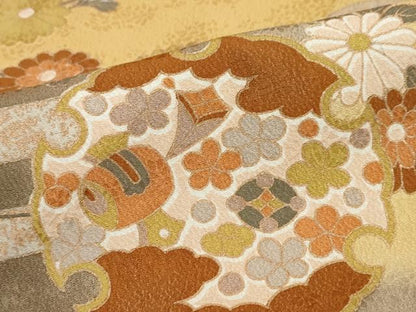 平和屋着物●訪問着　駒刺繍　雪輪宝尽くし草花文　暈し染め　正絹　逸品　DABG2136ud