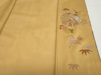 平和屋着物●訪問着　駒刺繍　雪輪宝尽くし草花文　暈し染め　正絹　逸品　DABG2136ud
