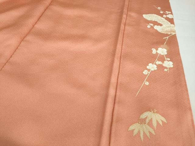 平和屋着物●訪問着　駒刺繍　雲取草花文　金彩　正絹　逸品　DABG2137ud