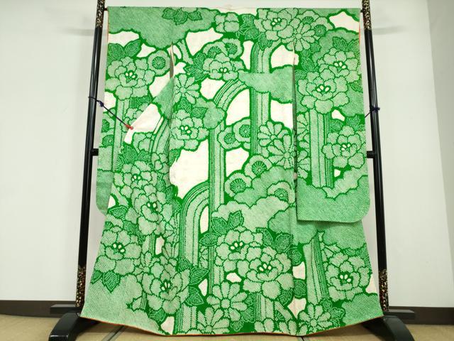 平和屋着物●豪華振袖　総絞り　草花文　正絹　逸品　DABG2138ud