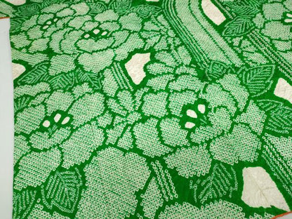 平和屋着物●豪華振袖　総絞り　草花文　正絹　逸品　DABG2138ud