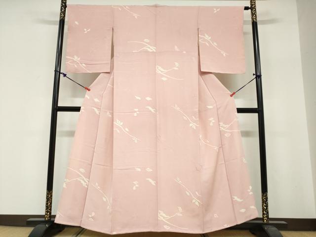平和屋着物●上質な小紋　地紋起こし　枝葉文　正絹　逸品　DABG2149ud