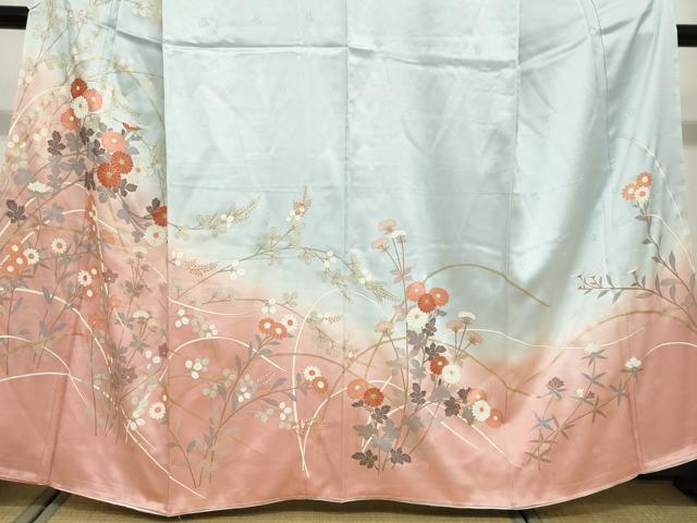 平和屋着物●訪問着　草花文　暈し染め　金彩　小田急百貨店扱い　正絹　逸品　未使用　DABG2151ud