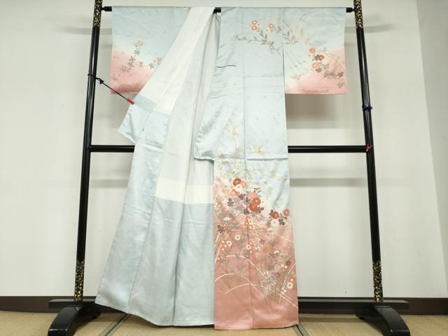 平和屋着物●訪問着　草花文　暈し染め　金彩　小田急百貨店扱い　正絹　逸品　未使用　DABG2151ud