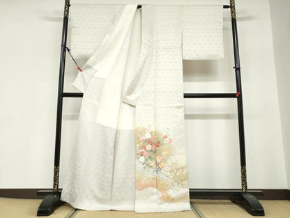 平和屋着物●京友禅の第一人者　松井青々　色留袖　駒刺繍　草花文　暈し染め　金銀彩　正絹　逸品　DABG2156ud