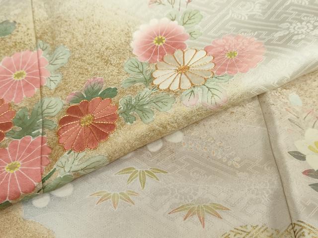 平和屋着物●京友禅の第一人者　松井青々　色留袖　駒刺繍　草花文　暈し染め　金銀彩　正絹　逸品　DABG2156ud